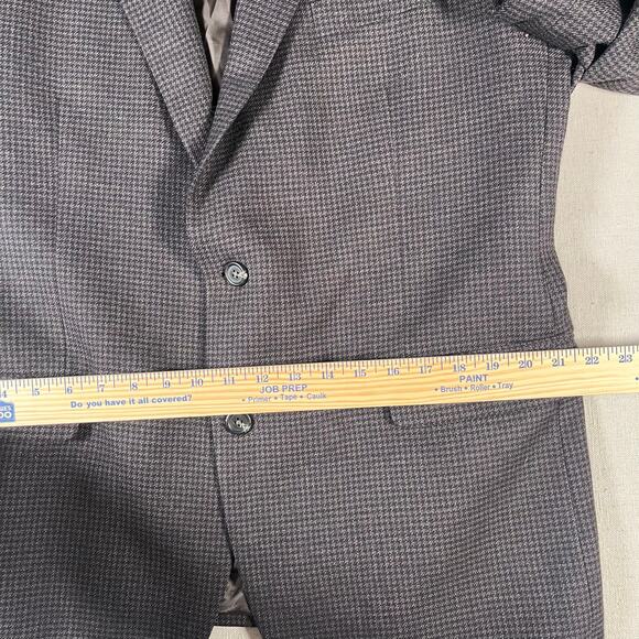 Lauren Ralph Lauren Mens Sports Coat 48R Wool Houndstooth Black Brown Academia - Picture 7 of 11